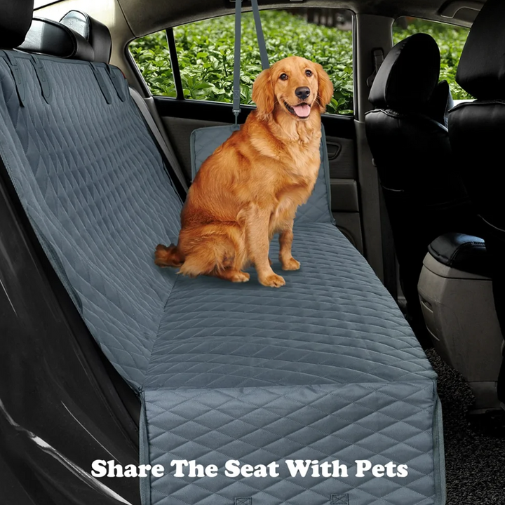 Dog Car Seat Cover - Large Seat Guard Waterproof Back Seat Extended Cover With Mesh Window Storage Pockets
