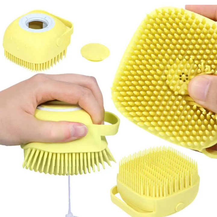 Cute Dog Bath Brush - Dog Bath Massage Brush Dog Grooming Cleaning Tool Soft Silicone